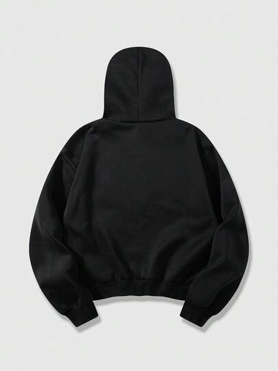 Street Life Men's Casual Letter & Skull Print Loose Fit Hoodie, Autumn