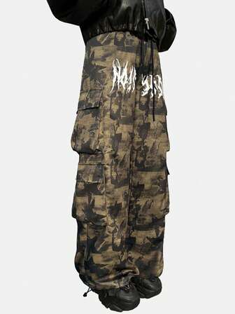 Street Life Pantaloni casual larghi con stampa, moda casual da uomo