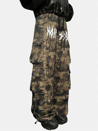 Street Life Pantalon décontracté ample et imprimé, mode de rue pour hommes