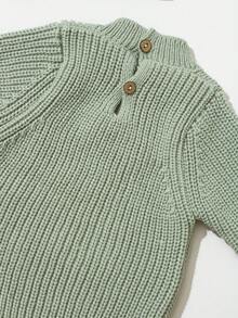 SHEIN 2Pcs Set "Hello World" Baby Arrival Announcement Outfit Knitted Newborn Boy Girl Jumpsuit With Bear Hat Newborn Photography Outfit Neutral Baby Clothes Shower Gift