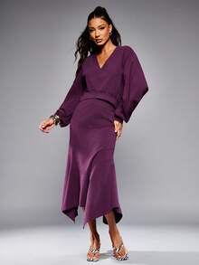 NYA SZN Skirt Bottom High Rise Fitted Bodycon Loose Pocket Detail Fairycore Old Money Modest Church Business Casual Everyday Office Teacher Fall Winter Suitable For Commuting Thanksgiving Christmas NYE New Years Eve Outfits For Women