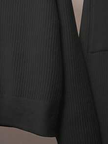 Franclia 2pcs Women Casual Solid Color Knit Sweater Set, Collared Button-Up Cardigan And Front Bow Pocket Knit Pants