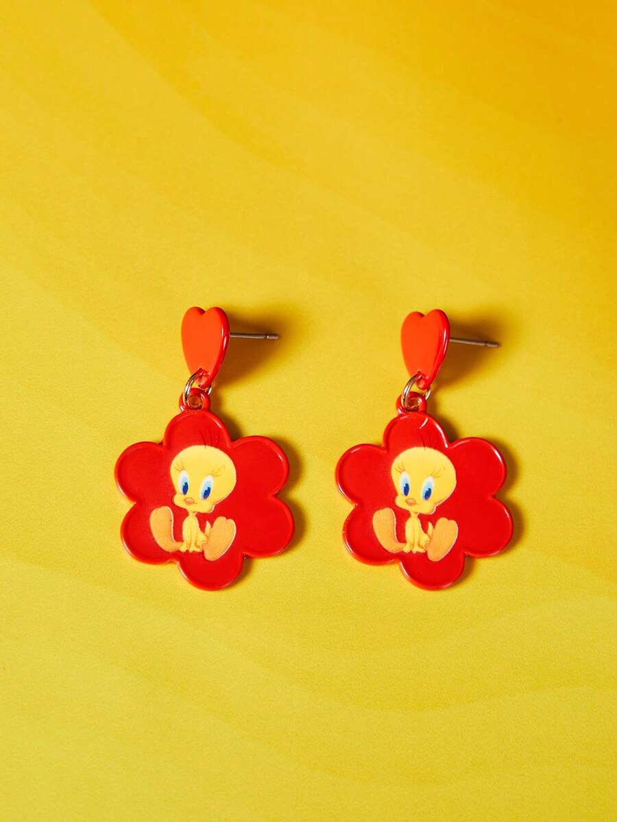 LOONEY TUNES X SHEIN Women Stud Earrings - Gold - View 1