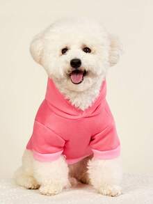 PETSIN 纯色宠物连帽衫 - 温暖舒适，适合春季、秋季、冬季和凉爽的夏夜；非常适合日常散步、室内休闲、户外探险、旅行、节日聚会、节日拍照；为您的宠物提供额外的温暖和时尚保护 - 粉色 - 查看 5