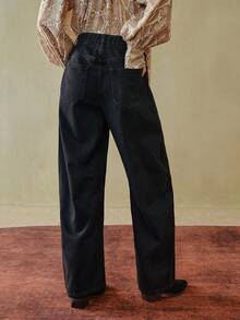 MOTF STUDIO JEANS DE PIERNA DE BARRIL NEGROS DE MODA - Negro - Ver 3