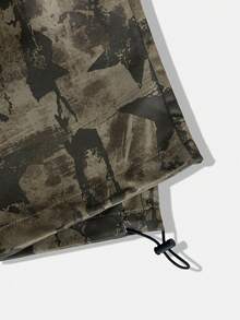 ROMWE MEN Street Life Quần dài in họa tiết thời trang đường phố dành cho nam - Màu Khaki - Xem 4