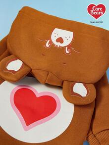 Care Bears X PETSIN 1 件 Tenderheart 熊卡通印花棕色宠物猫狗通用弹力舒适羊毛保暖狗狗连帽运动衫 - 棕色 - 查看 5