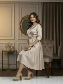 Zapatos de salón para mujer, recubierto negro o rose gold, tacón alto - Oro rosa - Ver 5