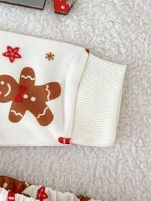 Playful Pals Set di top a maniche lunghe e pantaloni per neonato maschio, con colletto, chiusura lampo anteriore, stampa carina su polsini e orlo, vita elastica, adatto per autunno/inverno - Bianco - Visualizzare 4