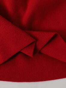 SHEIN 年轻女孩宽松休闲简约舒适彼得潘领拼色蝴蝶结装饰毛衣裙女秋冬装