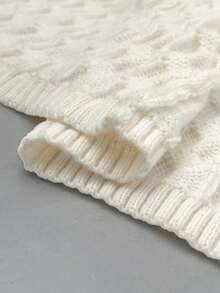 Maweii Áo len cardigan dài thiết kế túi màu trơn cỡ lớn cho nữ - Màu be - Xem 7