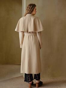 MOTF STUDIO 时尚可拆卸扣带中长款风衣 - 卡其色 - 查看 8