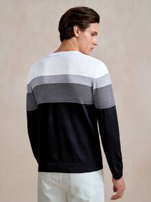 Manfinity Homme Hombres Jersey de color combinado - Blanco - Ver 5