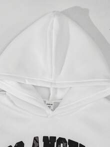 SHEIN Explorewe 3 件套女童服装：洛杉矶图案短款连帽衫、简约吊带背心和破洞阔腿牛仔裤，适合学校、秋冬的休闲街头服饰 - 黑色 - 查看 7