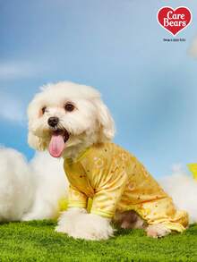 Care Bears X PETSIN 1 件 Funshine 熊卡通可爱图案印花宠物猫狗通用四脚衣服弹性舒适狗狗连体衣 - 黃色 - 查看 5