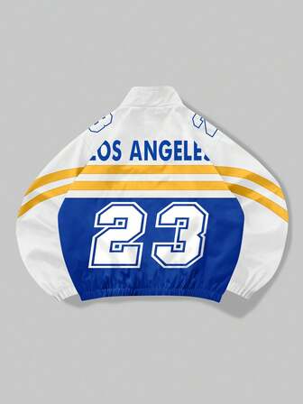 Prep Veste zippée de sport décontractée pour hommes, couleurs contrastées, automne