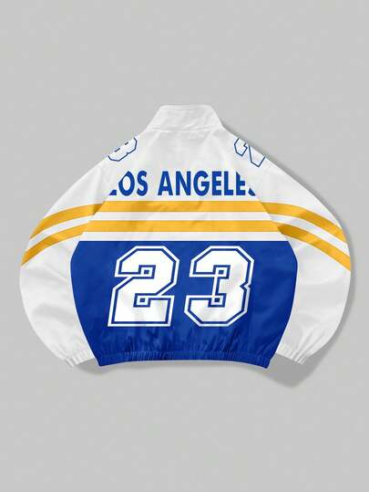 Prep Men's Casual Sports Contrast Color Zip-Up Jacket, Fall