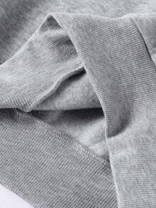 Chillumni 两件套：经典灰色“永不言败，继续探索人生”标语印花保暖连帽衫和宽松运动裤，男士休闲运动套装两件套，秋冬服装