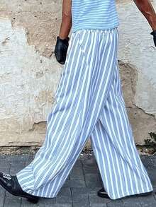 ROMWE MEN Pantaloni casual a righe di moda da uomo, stile di strada giovanile, articolo versatile adatto per lo streetwear, il casual quotidiano, le uscite del fine settimana, i festival musicali, le feste e altre occasioni sociali giovanili. Un articolo versatile indispensabile nel guardaroba maschile, un ottimo regalo per fidanzati o mariti