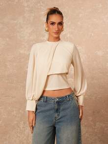 Lumalex 早春女士夸张泡泡袖衬衫，垂坠感十足，适合度假、生日、婚礼、婚礼派对、夏季假日、海滩等场合，尽显奢华格调，低调奢华，适合舞会、聚会、宴会、优雅老派、性感女郎、锐舞派对、音乐节等，层次丰富，适合宰牲节派对等场合。 - 白色 - 查看 6