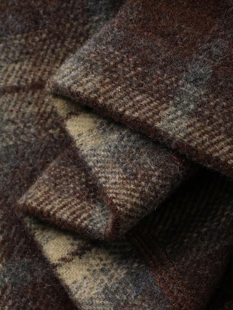 Women's Casual Loose Fit Colorblock Plaid Straight Leg Pants, Suitable For Autumn/Winter, Street Style, New Year, Christmas