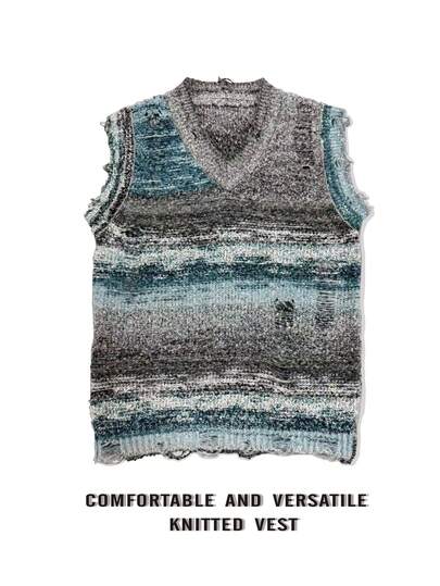 Manfinity CasualKnits Men's V-Neck Sleeveless Casual Versatile Fashion Knit Sweater Vest, Fall/Winter