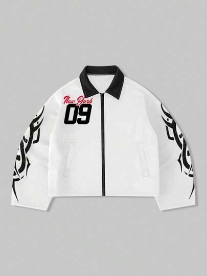 Street Life Veste imprimée à la mode pour homme, automne