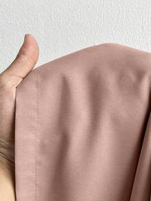 Maweii 大码女式优雅别致纯色金属纽扣褶皱宽松阔腿连体裤，夏季 - 藕粉色 - 查看 8