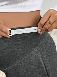 SHEIN 孕妇休闲羊毛可调节腰部运动裤