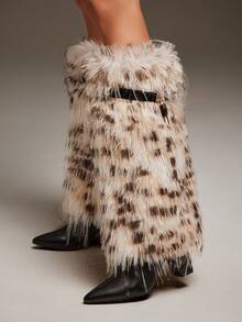 SHUZIA Women Fabulous Fuzzy Faux Fur Warm Knee-High Winter Boots - Apricot - View 6