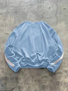 AXEPEAK 男士宽松针织长袖套头衫，适合秋冬 - 淺藍色 - 查看 2