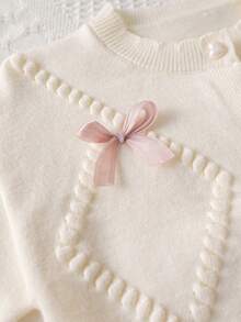 Souflis Souflis Ensemble de cardigan tricoté et jupe tricotée avec décoration de nœud pour bébé fille - Multicolore - Voir 8