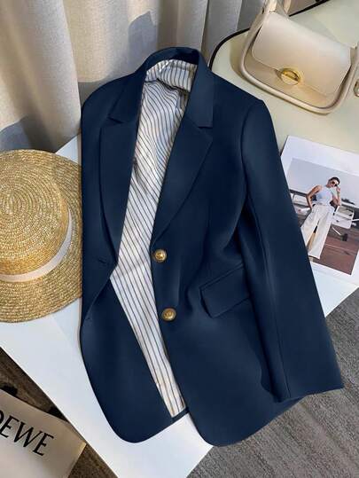 Franclia 女士休闲米色西装外套，法式春秋新款，纯色轻便西装外套