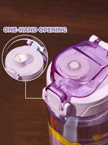 FRIENDS X SHEIN 1000ml/34oz字母图案水瓶，带手柄，方便携带，适合健身、学校 - 淡紫色 - 查看 3