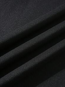 ROMWE MEN Goth 男士休闲字母与骷髅印花宽松连帽衫，秋季 - 黑色 - 查看 4