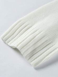 Manfinity Mode Jersey de punto de unicolor casual para hombres, suéter de otoño/invierno para hombres color crema