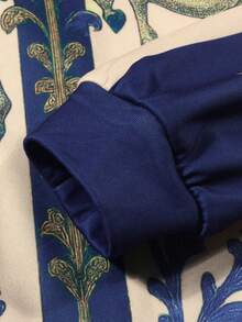 ROMWE MEN Street Life Knight On Horse Graphic Zip-Up Hooded Sweatshirt Sweatshirt - Multicolor - View 3