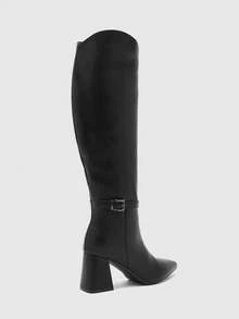 CUCCOO BIZCHIC Botas altas de tacón alto versátiles y de uso diario para mujer - Negro - Ver 8