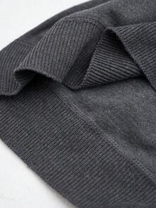 Manfinity CityGents Men's Striped Long Sleeve Zipper Half Placket Casual Knitted Sweater, Autumn/Winter