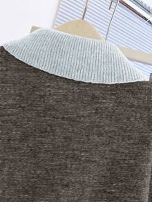 Franclia Jersey de manga larga 2 en 1 con cuello en V, otoño/invierno - Rosa Oxidada - Ver 3