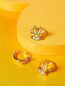 LOONEY TUNES X SHEIN Women Open Ring - Gold - View 2