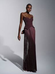 Elitara Elegantes, luxuriöses, sexy gestricktes Glitzer-Off-Shoulder Katzen-Kragen-Taille-Quasten-Dekor Bodycon-Kleid, geeignet für formelle Anlässe wie Galas, Ausstellungen, Geschäftsveranstaltungen, Damen-Abendkleid