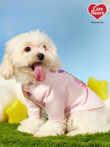 Care Bears X PETSIN 1 件小熊汉堡卡通图案印花粉色可爱舒适弹力宠物猫狗通用袖T恤 - 淺粉色 - 查看 7