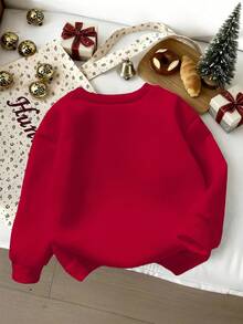 Moletom infantil masculino de Natal, casual e confortável, com estampa de Papai Noel, outono - Multicolorido - Ver 2