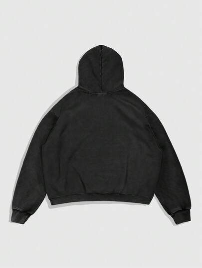 Goth Men's Minimalist Printed Snowflake Long Sleeve Hoodie Sweatshirt