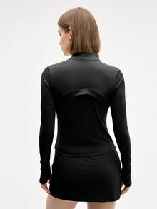 Eassivo Eassivo Chaqueta deportiva de ajuste ceñido con cuello alto de unicolor casual