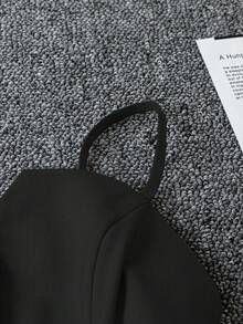 Franclia Váy ngắn nữ thời trang đơn giản, buộc dây, viền bất đối xứng, màu kaki, thiết kế mùa hè mới - màu đen - Xem 3