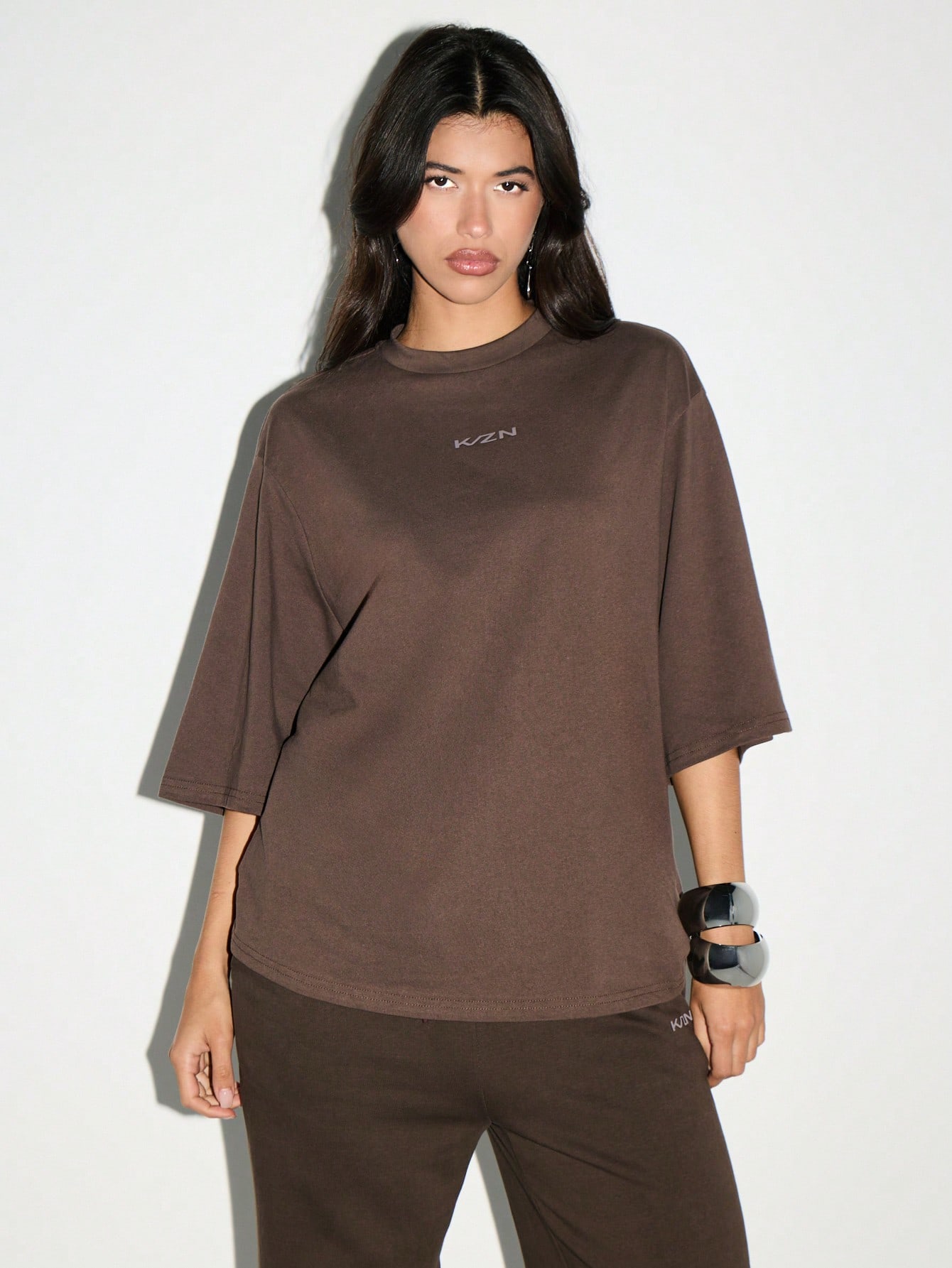 KIZN Oversized Logo T-Shirt With Short Sleeves