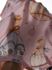 2件套女婴可爱波点图案针织长袖连体衣套装，秋冬季 - 粉色 - 查看 9