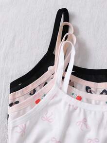 SHEIN 4pcs/Set Colorful Pattern Tween Girls' Training Bras - Multicolor - View 3